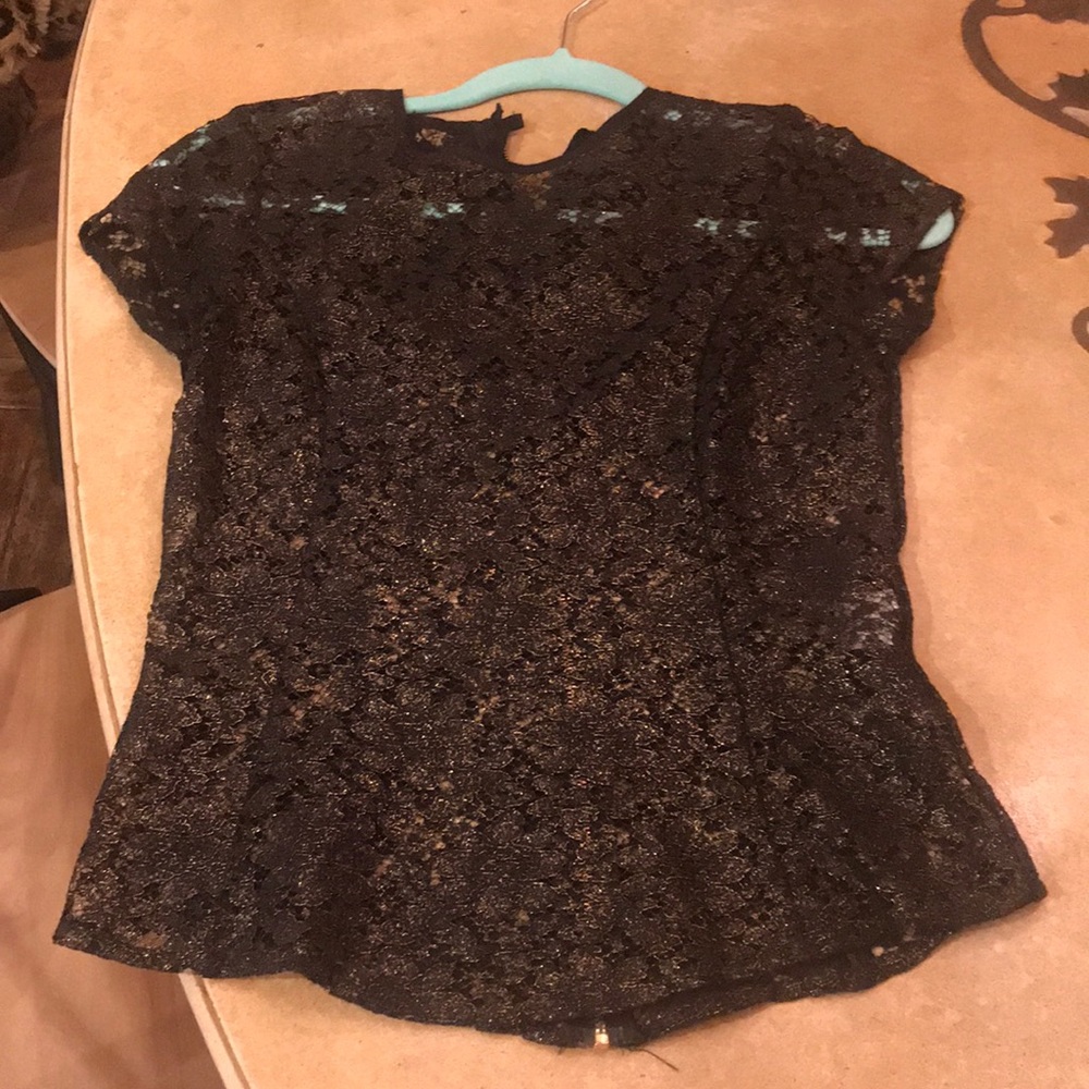 Intermix Sexy lace semi sheer top. Zipper back